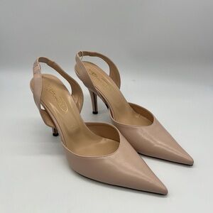 Bianca Di Pink Blush Leather Pumps